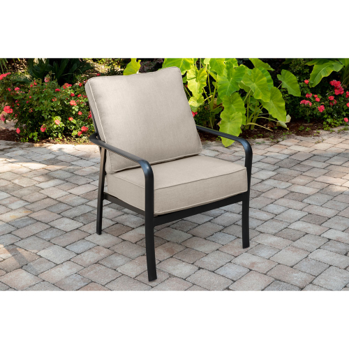 Commercial Aluminum Slat Back Chair With Sunbrella Cushions